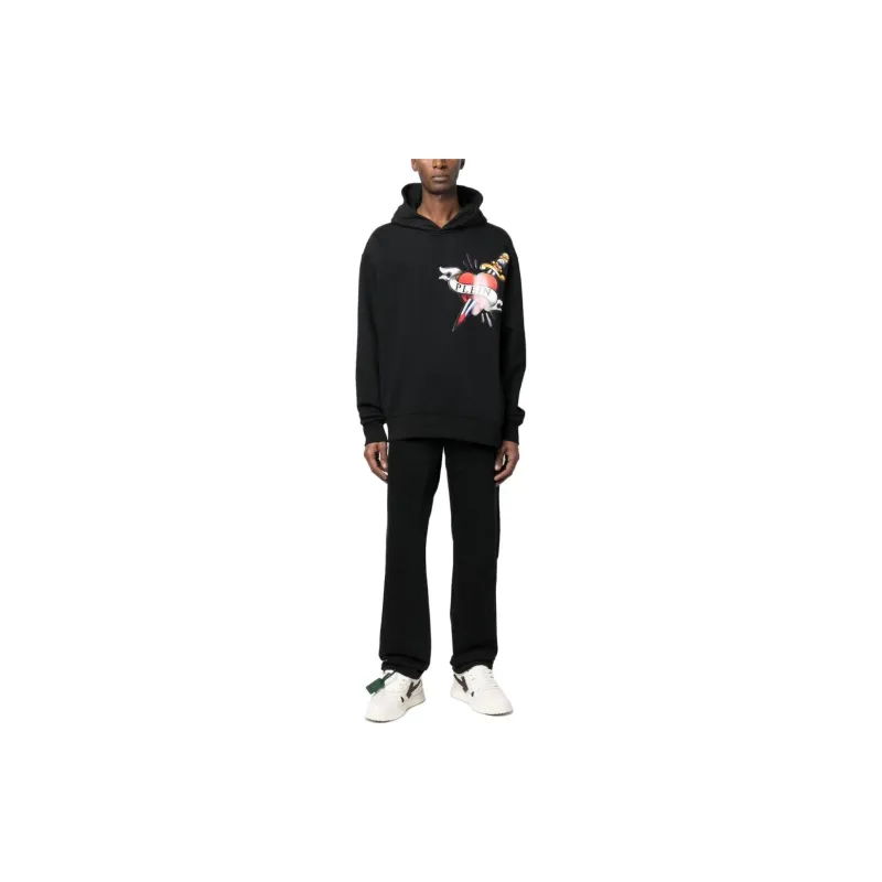 PHILIPP PLEIN Heart & Dagger print Hoodie-1