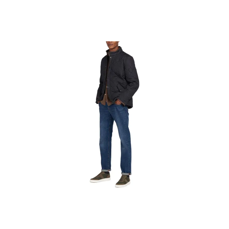 BARBOUR Powell Quilted Jacket Jackets Coats Men's Marine Blue-4