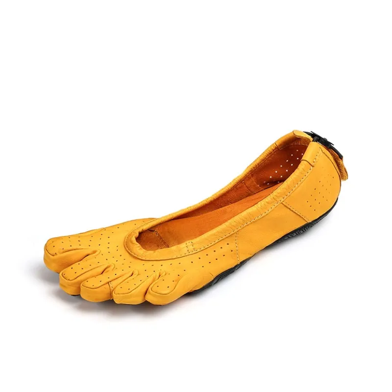 Vibram Five Fingers Shoes Slip Resistant Breathable Lightweight Training Shoes Women's Yellow Yoga-1