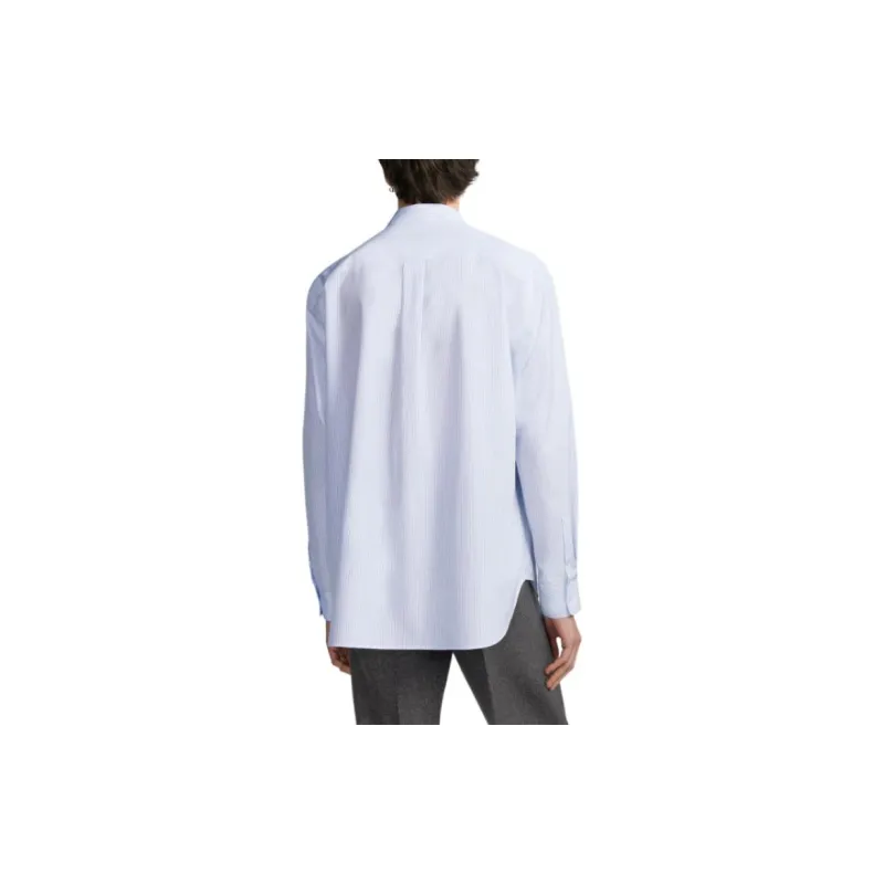 DIOR Homme Christian DIOR Couture Embroidered Pinstriped Shirt-4
