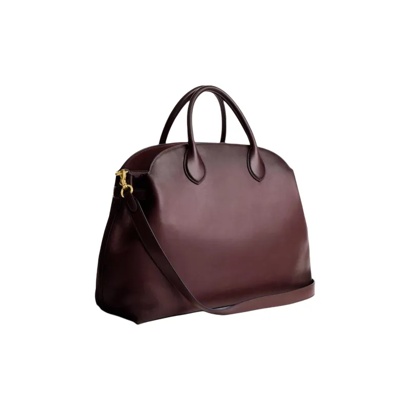 COACH Empire Natural Grain Leather Shoulder Bag, Crossbody Bag, Handbag Large Size Women's Merlot Red-1