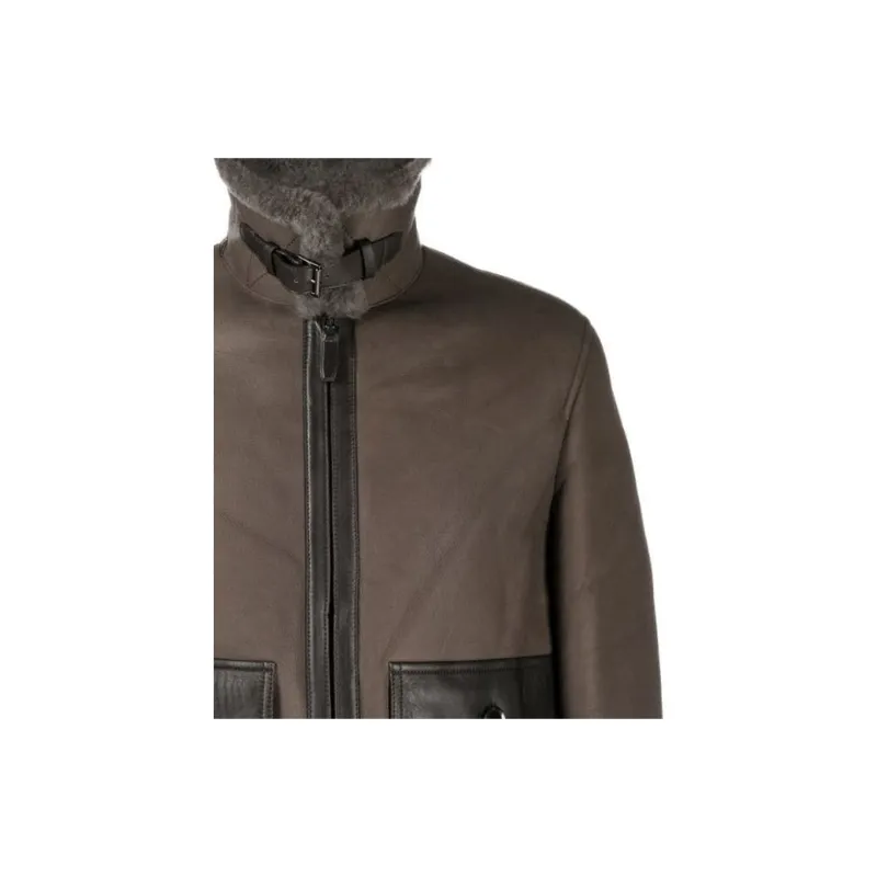 Brioni Shearling Panelled Lambskin Jacket-4