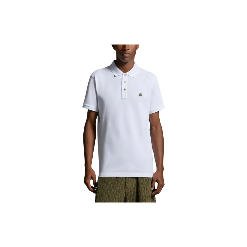 Moncler Logo Patch Polo Shirt Polo Shirt Men's White-3