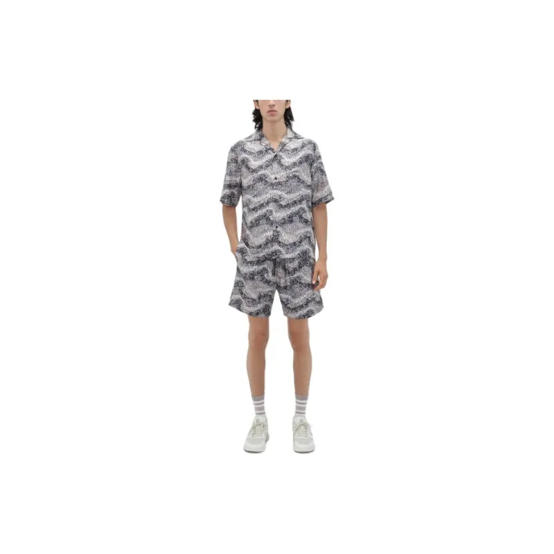 AMIRI Wavy Embellished Short Casual Shorts Men's Gray-3