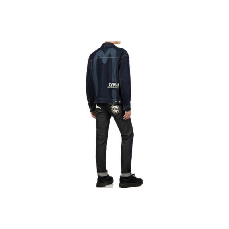 EVISU Denim Jackets Men Denim Blue-4