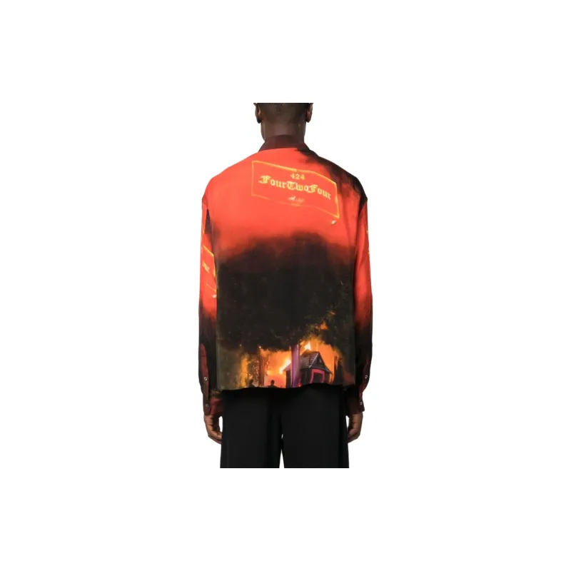 424 Graphic print Button up Shirt-3