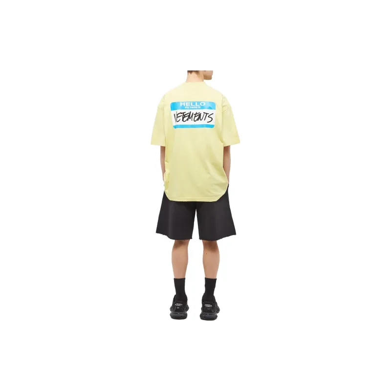 Vetements T-Shirts Men Yellow-1