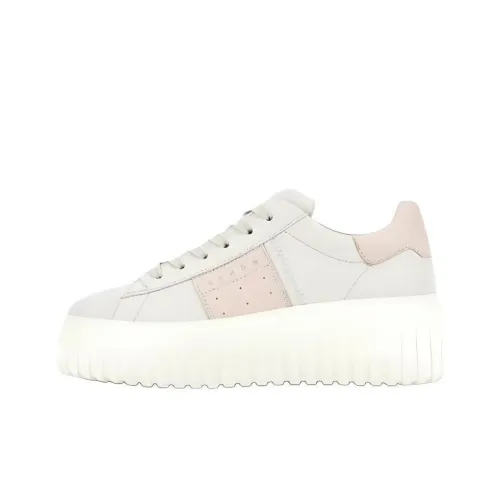 HOGAN H-Stripes Skateboard Shoes Women's Low-Top White/Pink