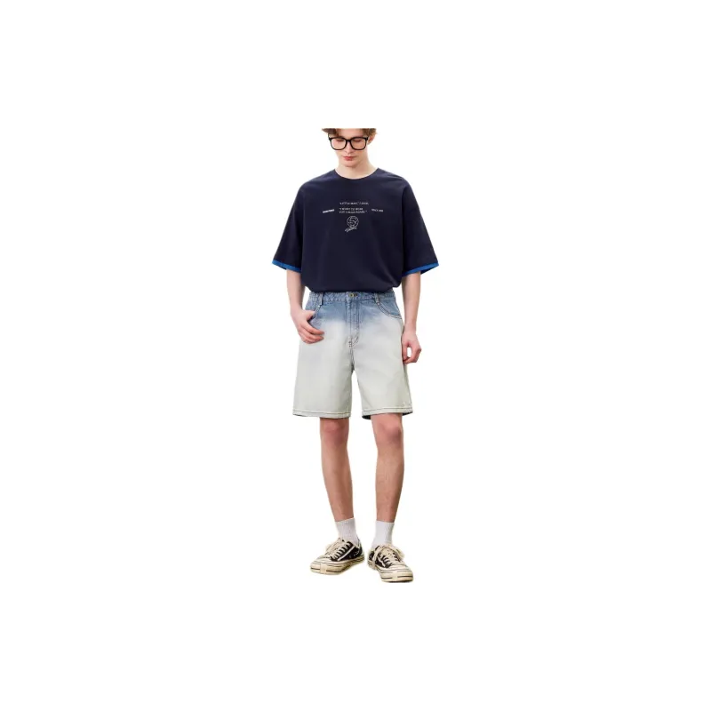 Bosieagender Denim Shorts Unisex Milk White-2