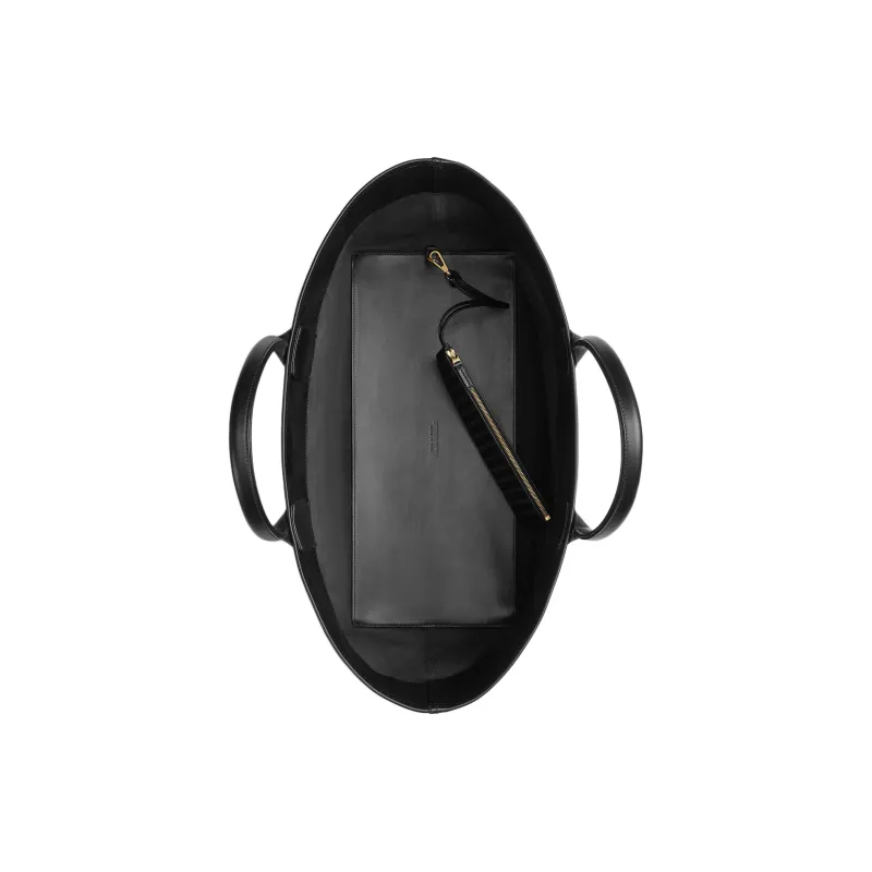 Bottega Veneta Calfskin Tote Bag, Shopping Bag, Handbag Tubas Women's Black-2