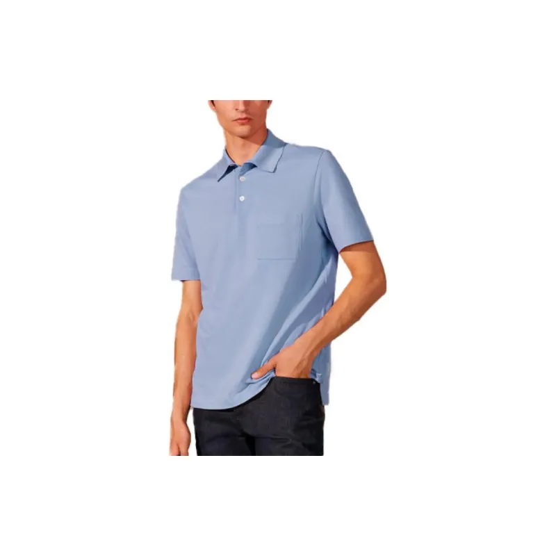 HERMES Polo Shirt Men's Sky Blue-2