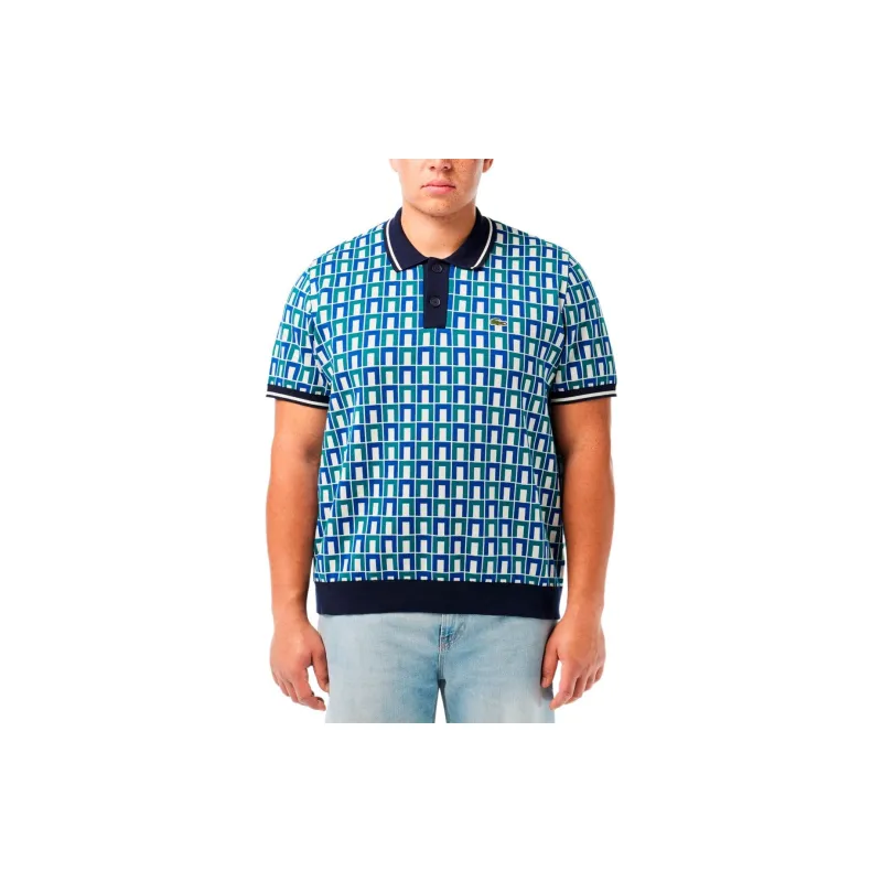 LACOSTE Geometric pattern Print Polo Shirt-2