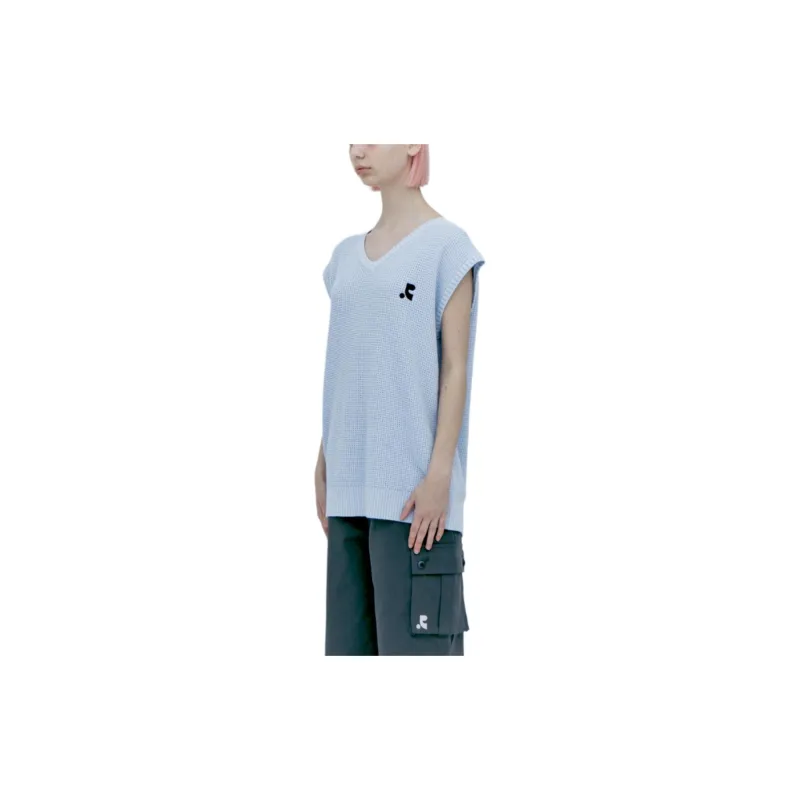 Rest&Recreation OVERSIZED V-NECK KNIT VEST Vest Unisex SKY BLUE/Sky Blue-7