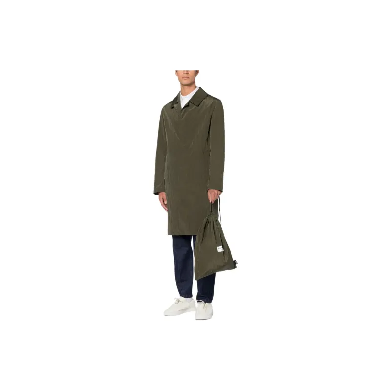 Mackintosh Pointed collar Single breasted Coat-3