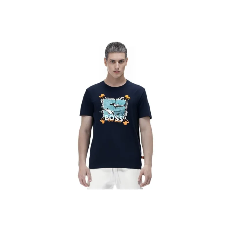 HUGO BOSS T Shirts Men Dark Blue-5