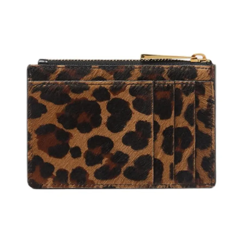 VERSACE MEDUSA BIGGIE Series Cow Hair Card Holder Men's Leopard-1