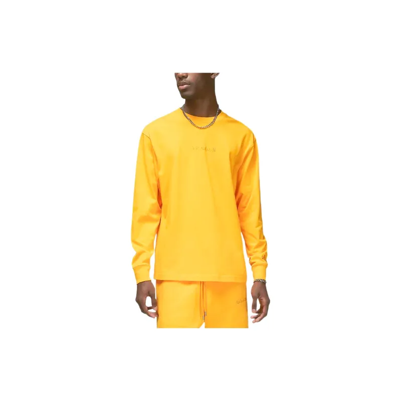 Jordan Wordmark T Shirts Men Yellow-3
