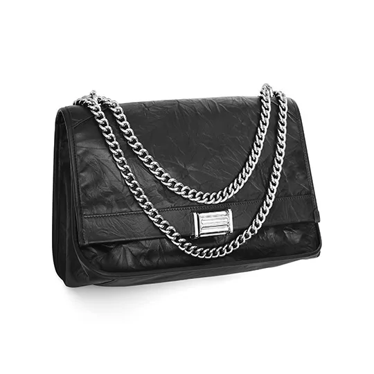 VALUNCICA EUROPHAM Cow Leather Tote Bag Casual Handbag Shoulder Bag Crossbody Bag Large Size Women's Black/Havana-5