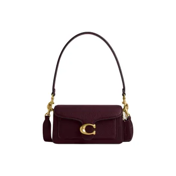 COACH Tabby Polished Pebble Leather Portable Crossbody Bag, Shoulder Bag Trumpets Women's Merlot Red