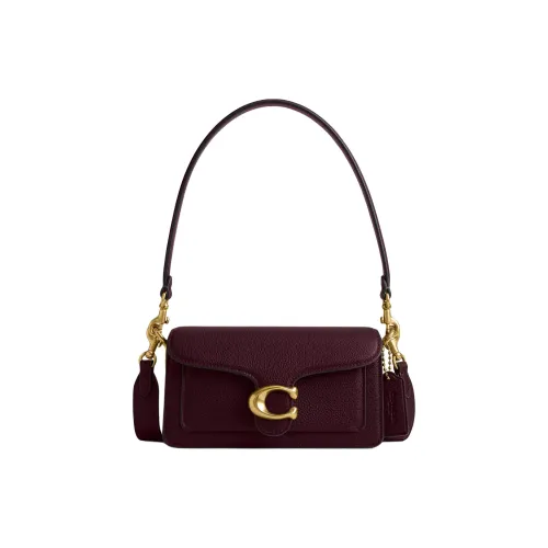 COACH Tabby Polished Pebbled Leather Portable Crossbody Bag Shoulder Bag Small Size Women's Merlot Red