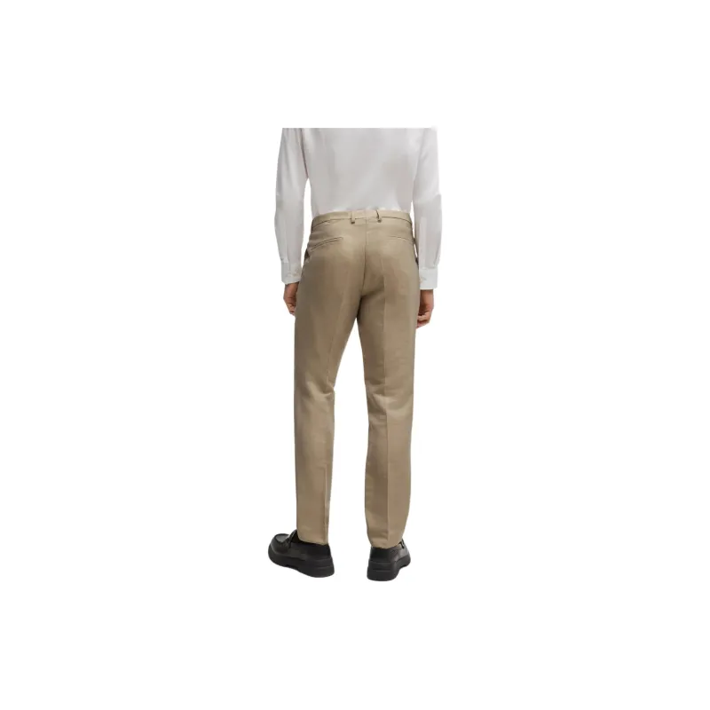 HUGO BOSS Extra-Slim-Fit Suit In Linen-Blend Chambray Business Suits Men's Light Brown-4