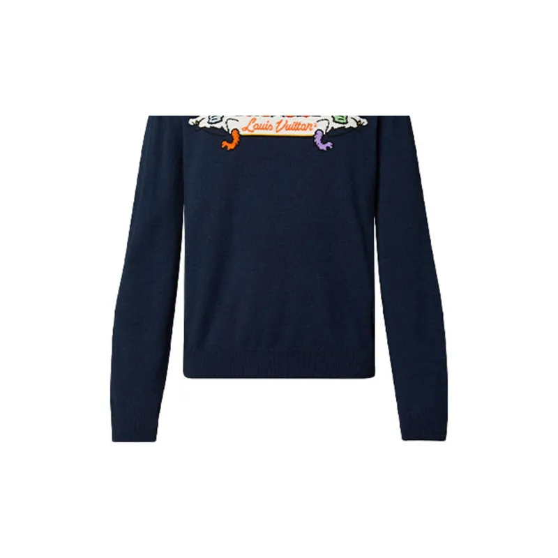 LOUIS VUITTON X Nigo Intarsia Jacquard Graphic Cashmere Crewneck-4