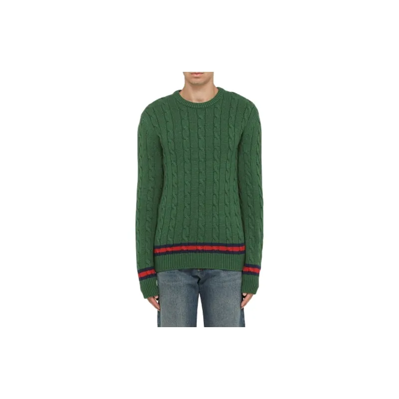GUCCI Cashmere Sweaters Men Green-3