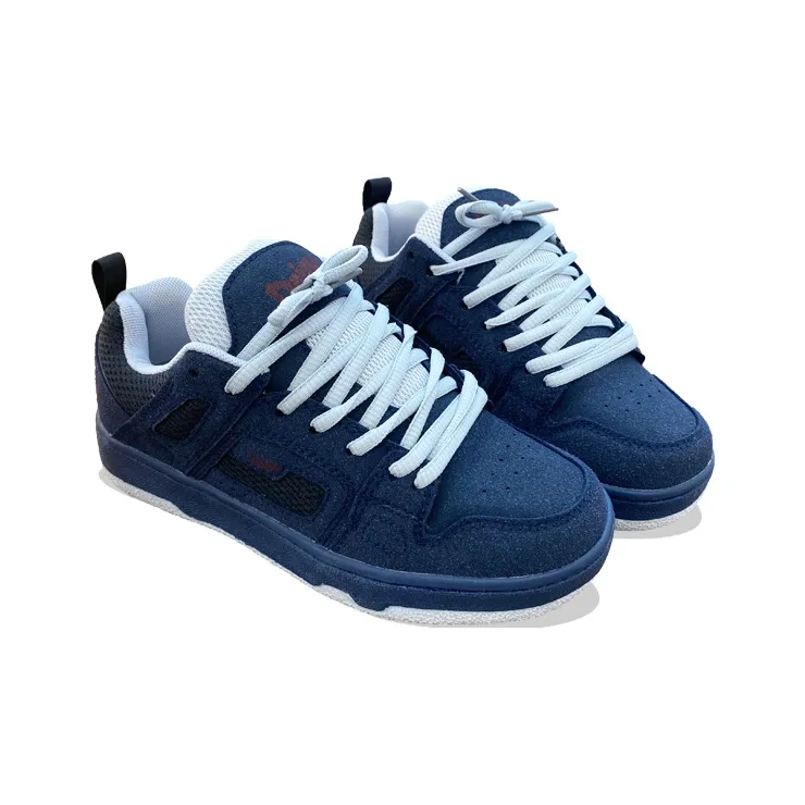 XLAIII Anti Slip Wear Resistant Low Top Skateboard Shoes Unisex Blue-3