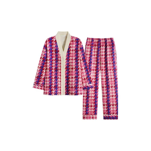 MIIOW Pajama Set Women's Multicolor Houndstooth