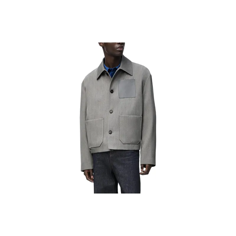 LOEWE FW24 Jackets Coats Men's Mixed Gray-3