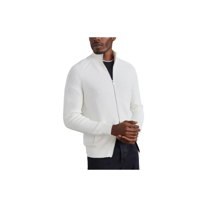 Brunello Cucinelli High Neck Knitted Zip Up Cardigan-1