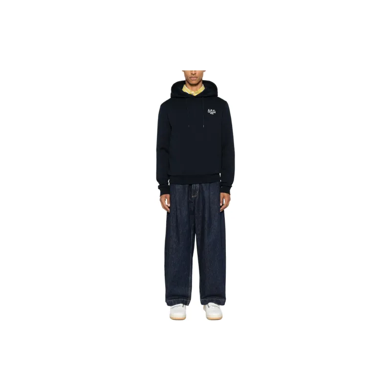 A.P.C Logo Embroidered Drawstring Hoodie-1