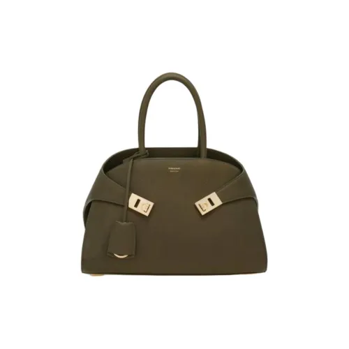 FERRAGAMO Calfskin Shoulder Bag, Crossbody Bag, Handbag Small Size Women's branding Green