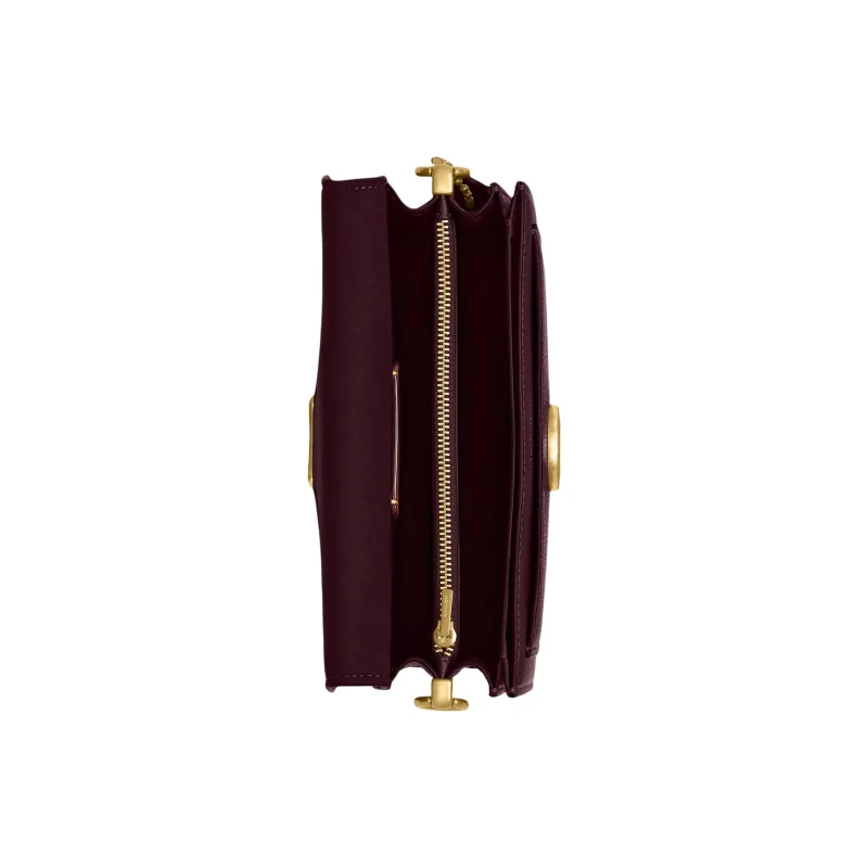 COACH Tabby Polished Pebble Leather Portable Crossbody Bag, Shoulder Bag Trumpets Women's Merlot Red-3