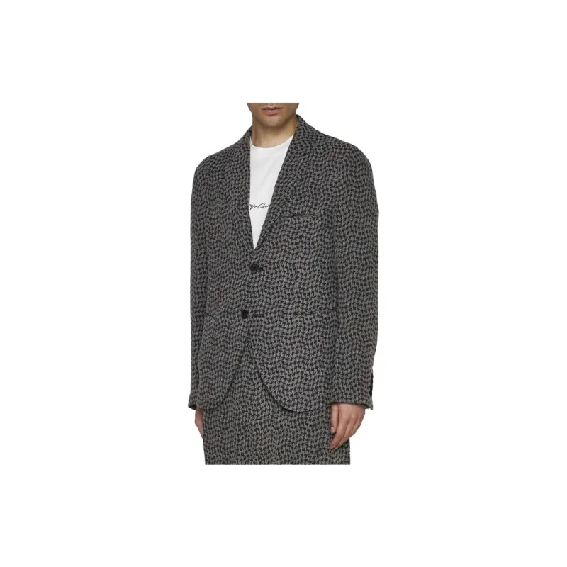 GIORGIO ARMANI Houndstooth pattern Single breasted Blazer-2