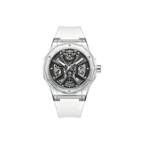 MESDUN Automatic Mechanical Movement Silicone Strap Watch Men's Watches Black Dial