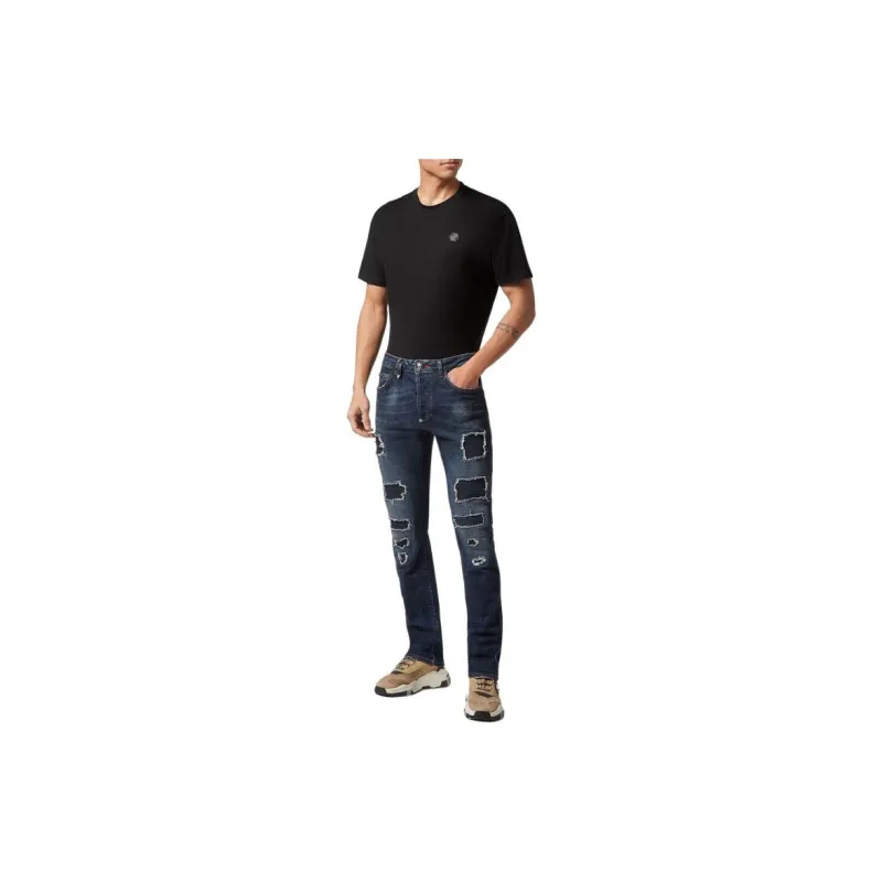 PHILIPP PLEIN Distressed Low rise Skinny Jeans-1