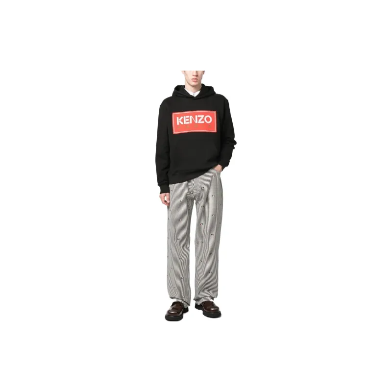 KENZO Logo Patch Long Sleeved Hoodie-1