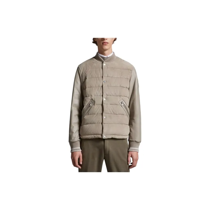 Moncler Chalanches Suede Down Jacket Down Jacket Men's Beige-2