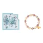 Double-Sided Print Chinese Handkerchief-Dreamy Blue. Wealth Talisman Bracelet (Purple Crystals)