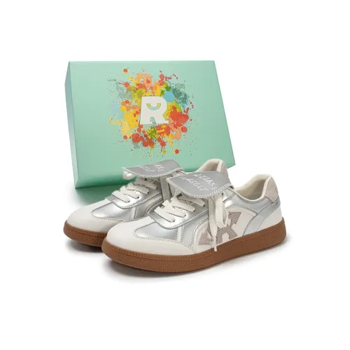 RELAXURSELF Skateboard Shoes Women's Low-Top Silver