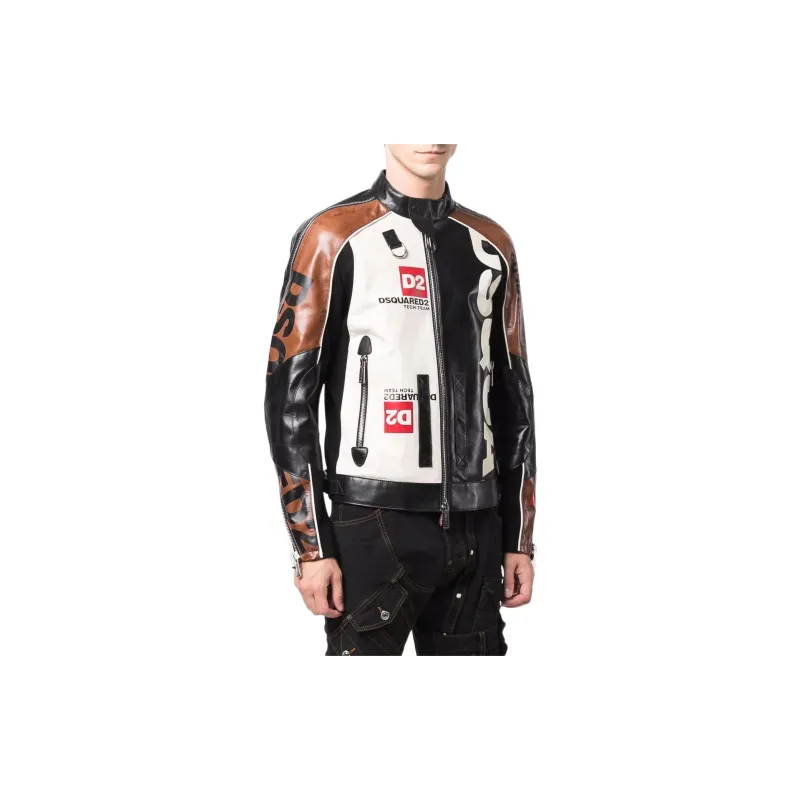 DSQUARED 2 Leather Jackets Men Brown-3