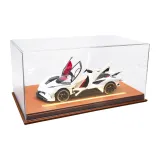 EVO White+Brown Leather Sole Seat Display Case