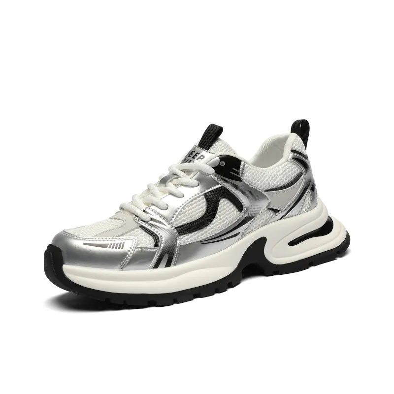 JEEP SPIRIT Anti Slip And Wear Resistant Breathable Low Top Casual Shoes Men's Moon Sand Silver-2