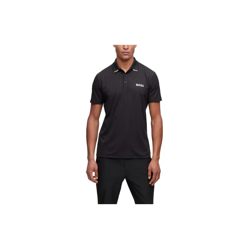HUGO BOSS Ribbed Polo Shirt-3