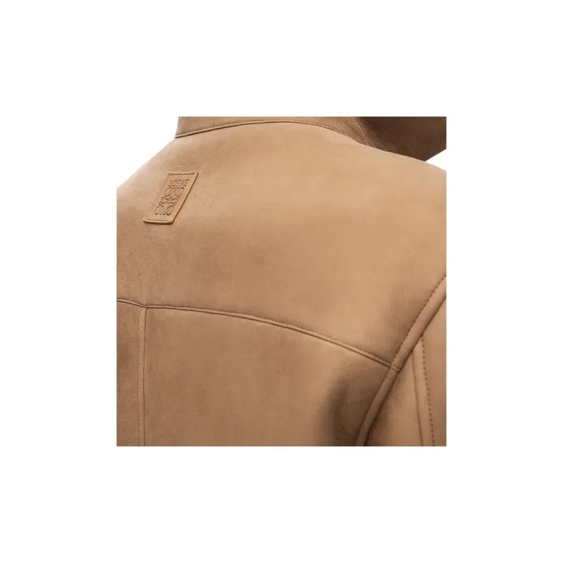 LOEWE Anagram-embossed Leather Shirt Jacket-4