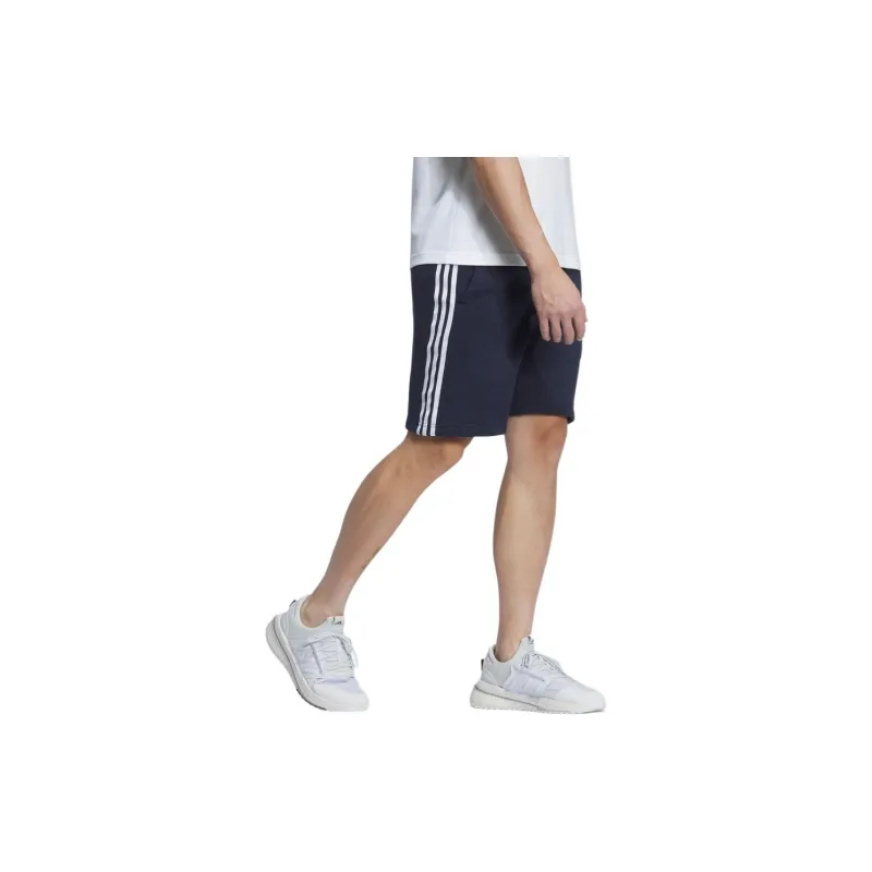 Adidas Essentials Plus Loose Fit Three Stripes French Terry Shorts Casual Shorts Men's Black-2