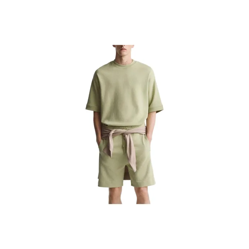 ZARA T-Shirts Men Light Green-2