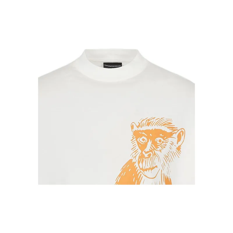 EMPORIO ARMANI T Shirt Men's White Orange-5