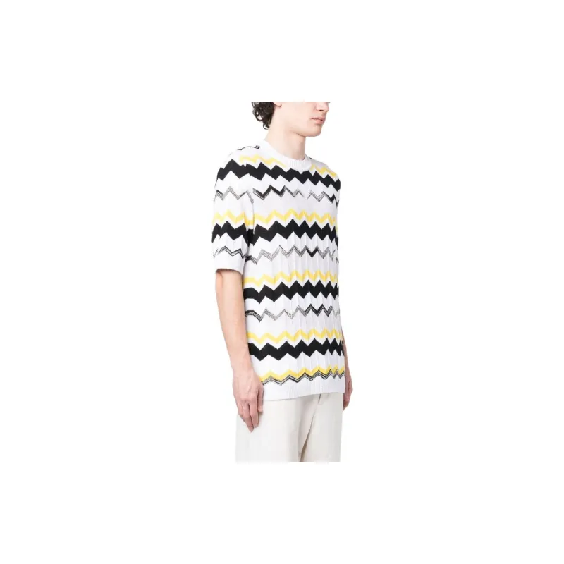 MISSONI Zigzag Knitted Short Sleeved T Shirt-3